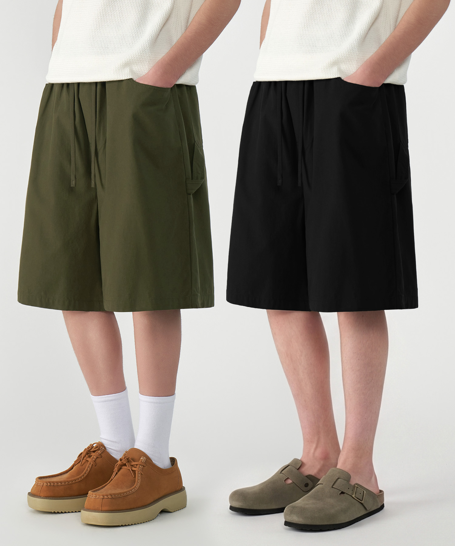 Like linen Carpenter Bermuda Wide брюки 3 Colors