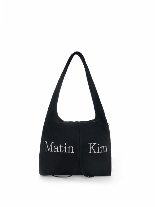 마뗑킴 LOGO POINT ROUND ECOBAG IN BLACK