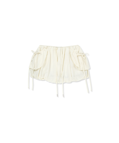 STRAP DETAIL BALLON SKIRT IN IVORY