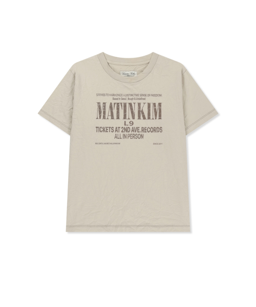 LETTERING GRAFFITI CREASE TOP IN BEIGE