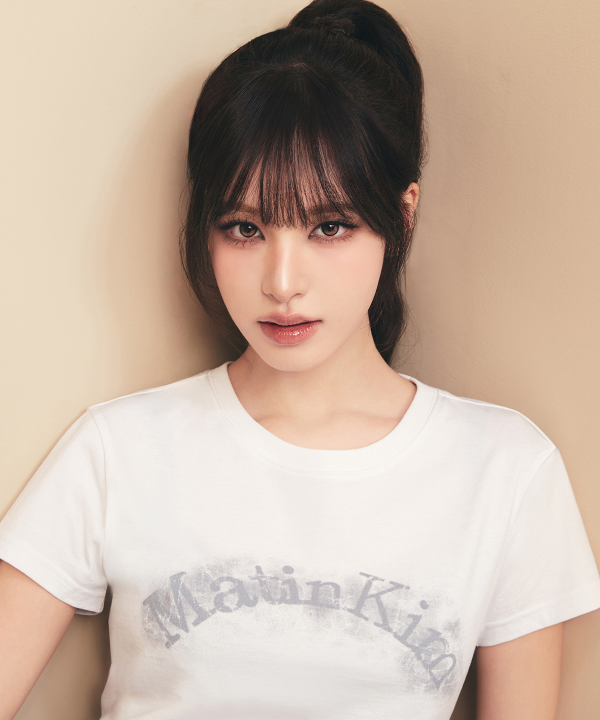 MATIN KIM ARCH LOGO CROP TOP IN белый