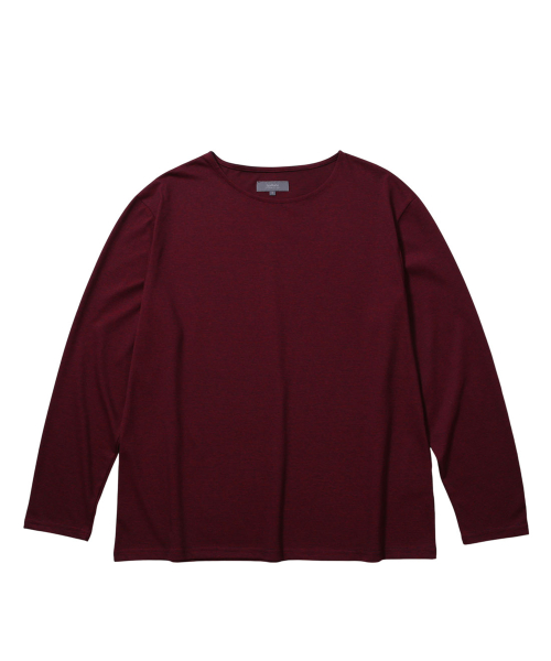BOAT NECK LONG SLEEVE (PINSTRIPE RED)