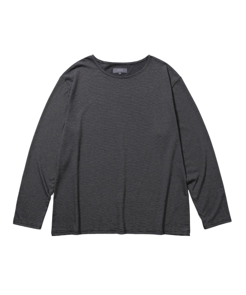BOAT NECK LONG SLEEVE (PINSTRIPE BLACK)