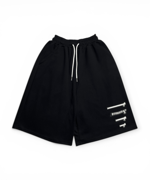 Soft Industrial Zip Bermuda Shorts (Black)