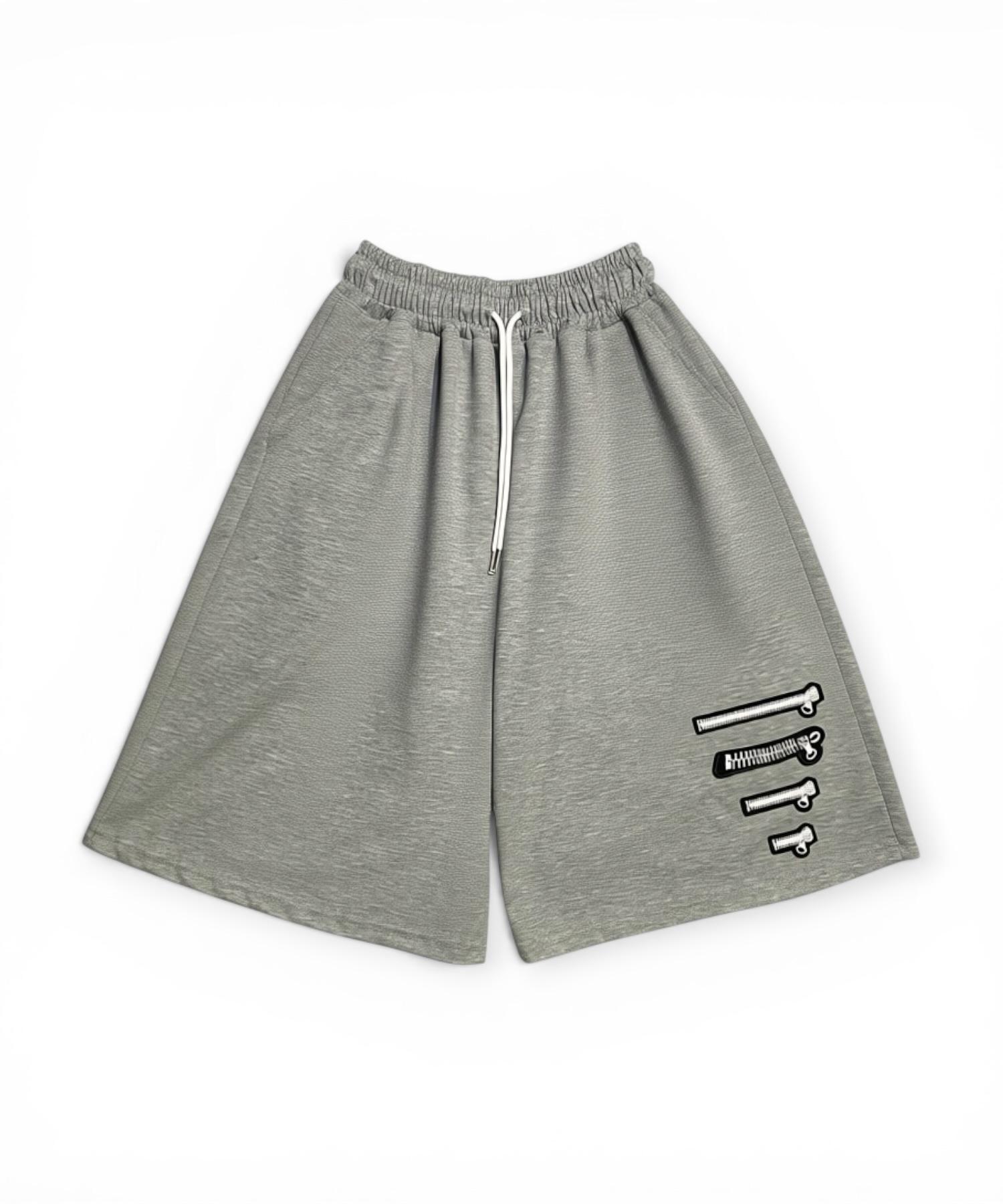 Soft Industrial Zip Bermuda Shorts (Melange Gray)