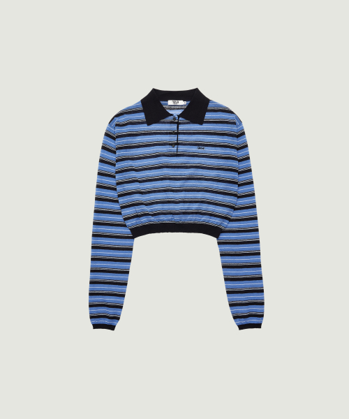 ESTHER STRIPE COLLAR KNIT (BLUE)