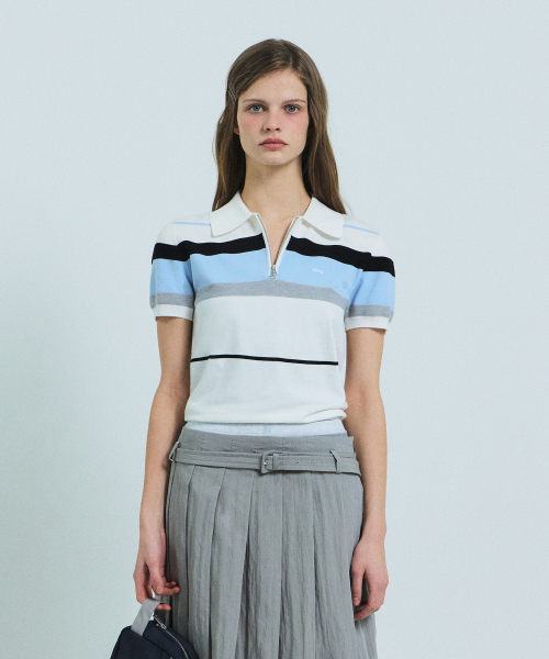 MALI HALF ZIP-UP COLLAR KNIT (WHITE)