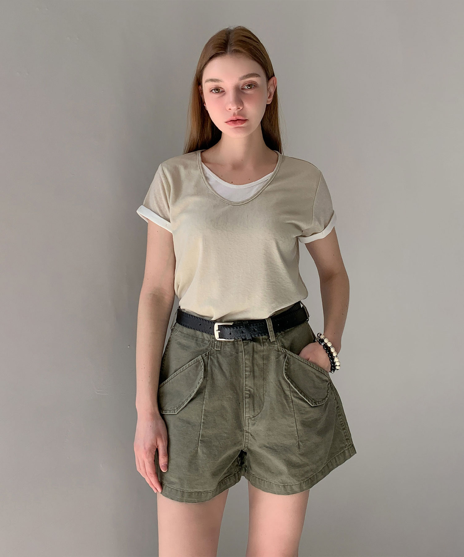 Diagonal Pocket Shorts (4colors)