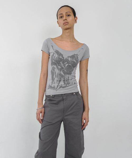 SLIP X-RAY PRINTED T-SHIRT GRAY