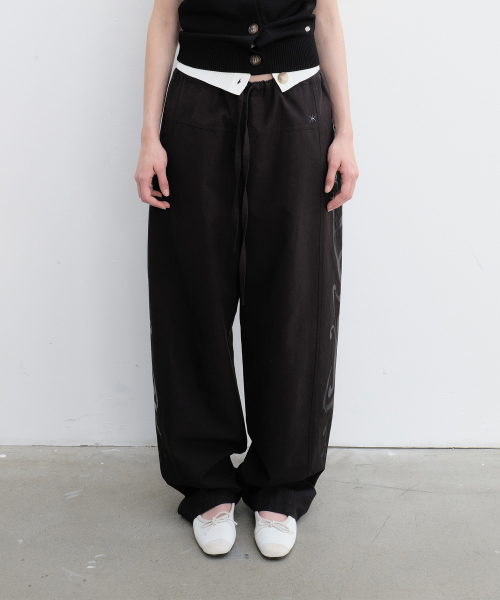 Брюки с орнаментом (Black)