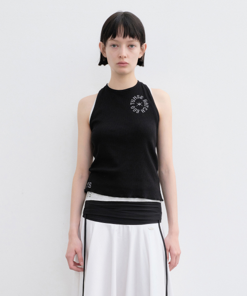 Графический топ без рукавов YS (Black)