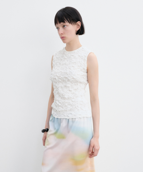 Топ без рукавов Crinkle (White)