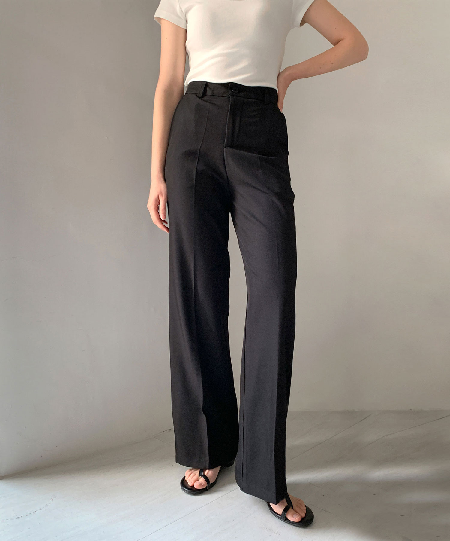No Tuck Wide Slacks (3colors)