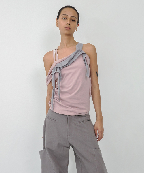 RAWCUT HALTER SLEEVELESS DUSTY PINK