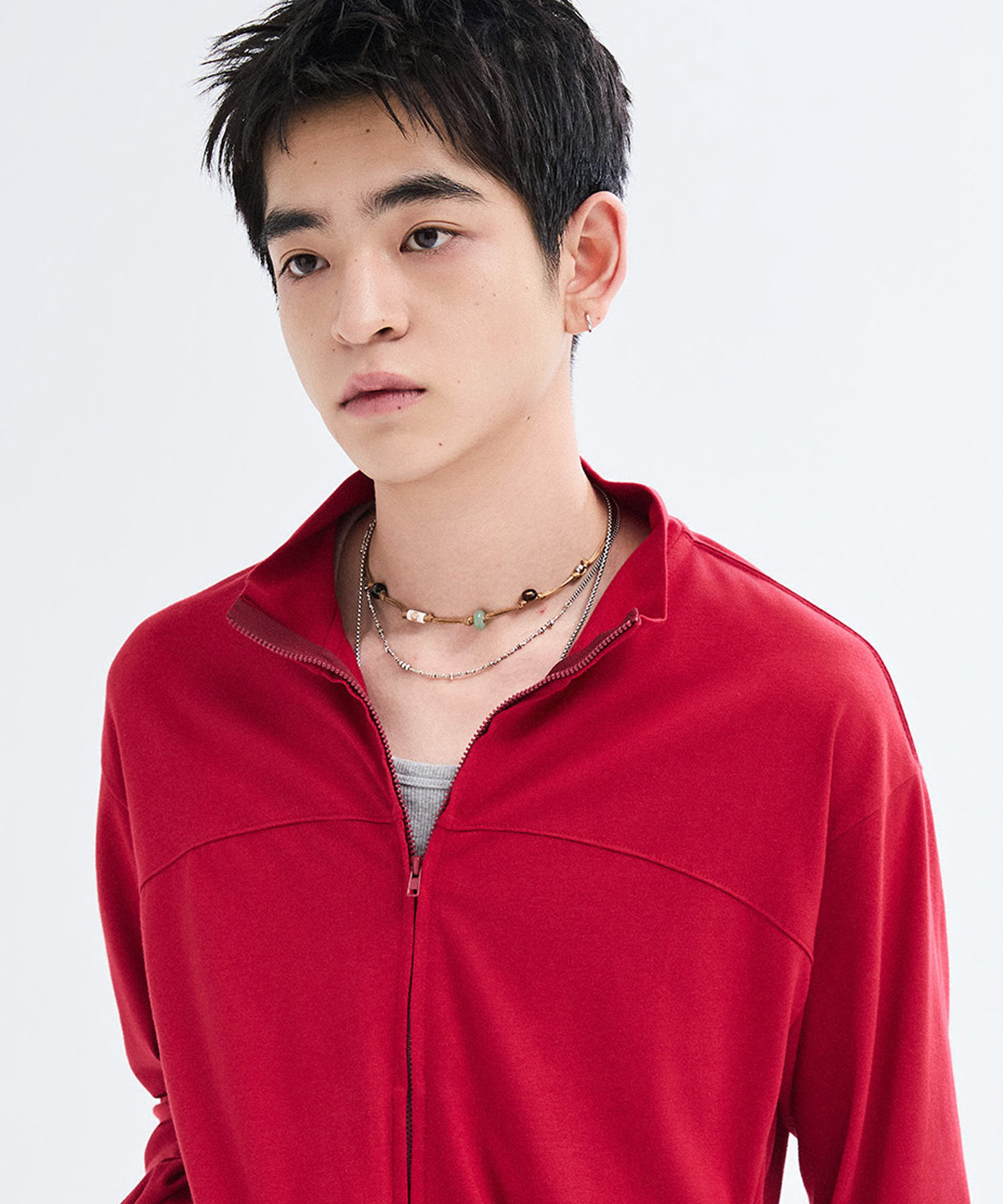 Slim Fit Light Jersey Zip-Up