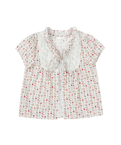 Floral Peasant Blouse - White