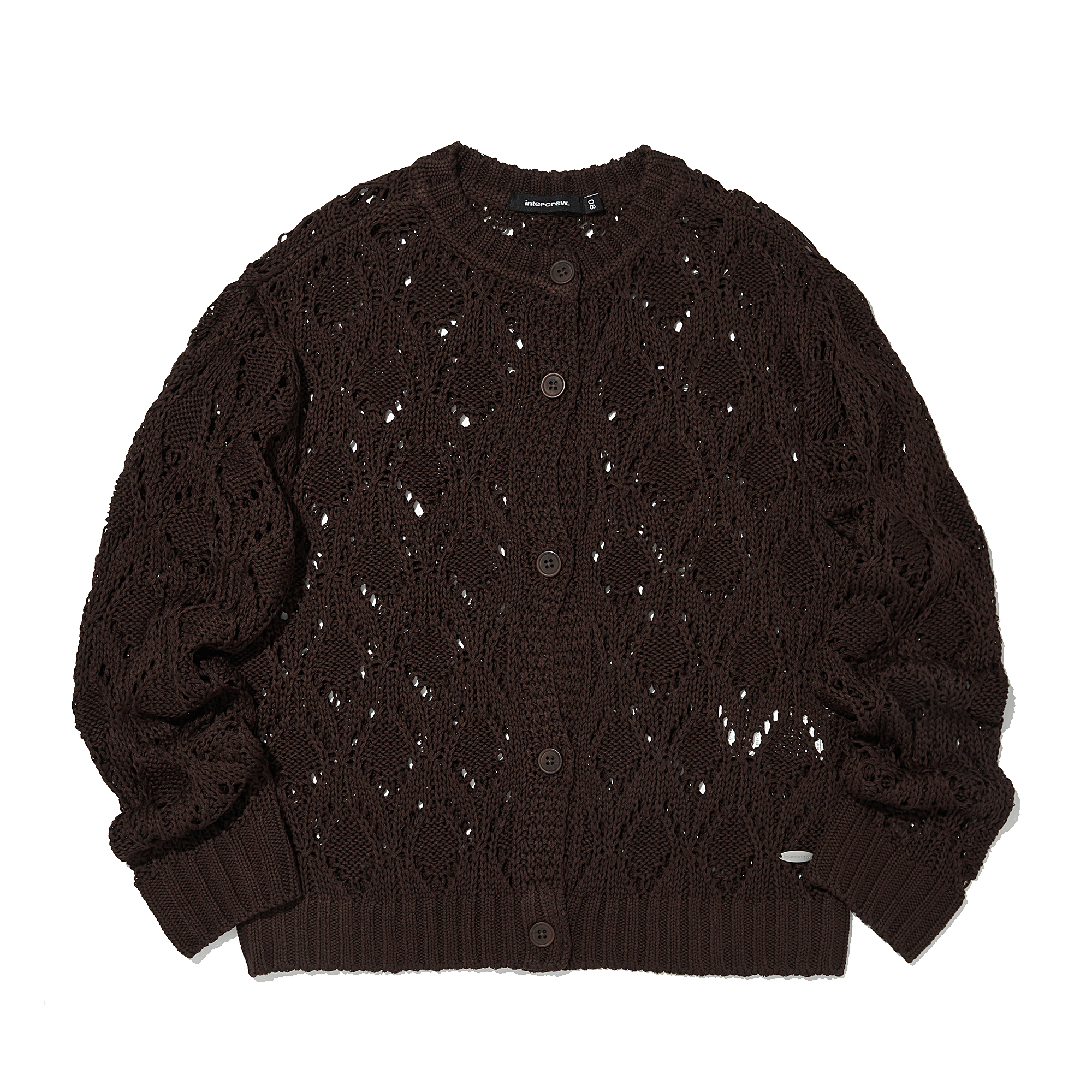 Женский ажурный кардиган коричневый ITA2WC51ABR