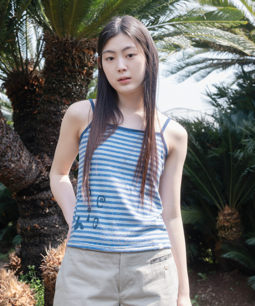 LOGO STRIPE SLEEVELESS, SKY BLUE
