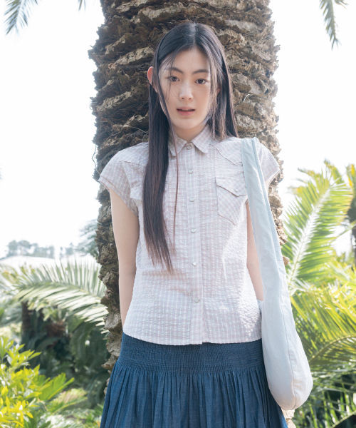 LAYERED WESTERN CHECK SHIRT, PINK