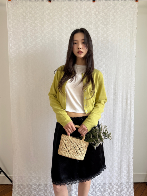 Bona Crop Cardigan Pistachio