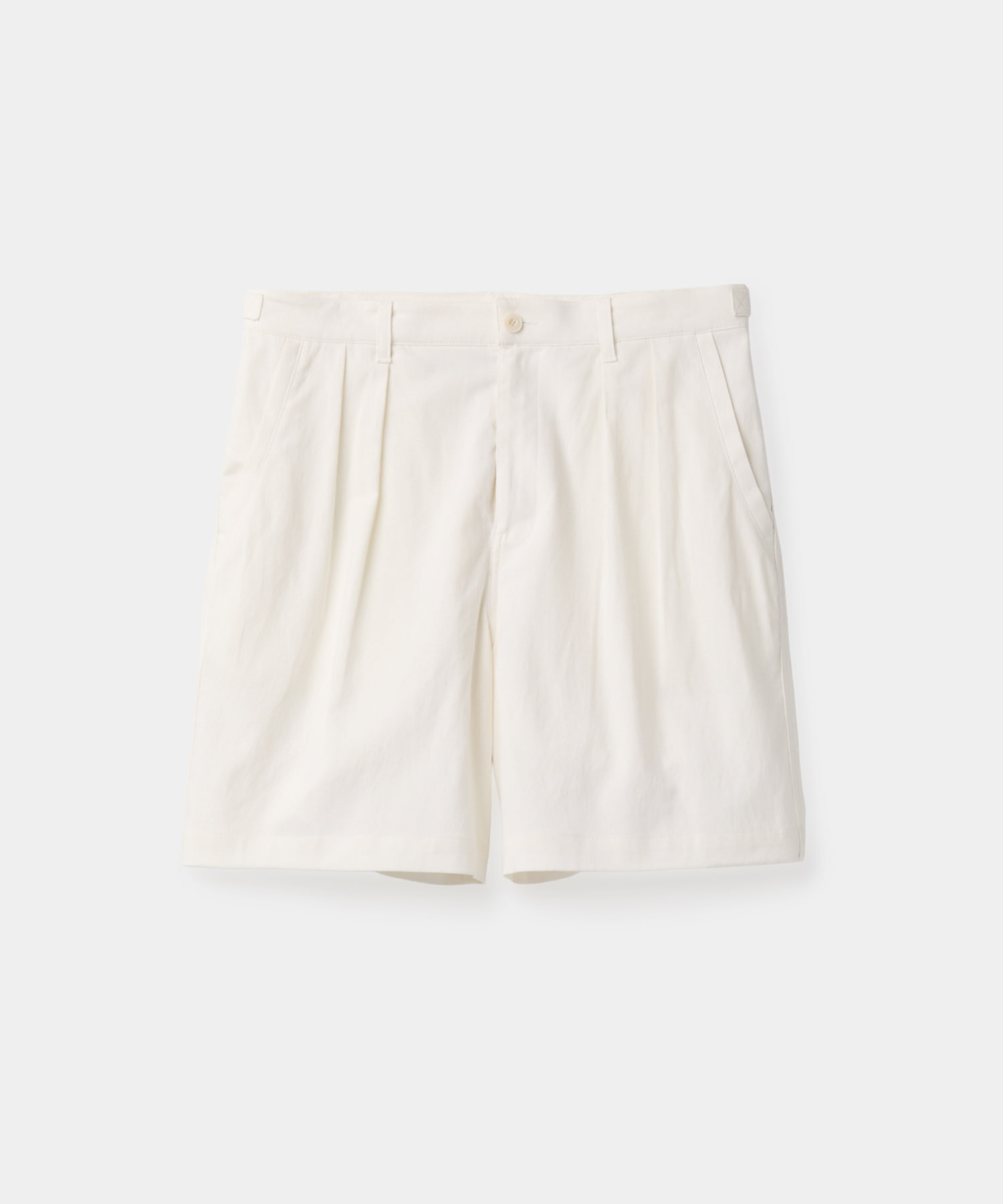 Льняные шорты с двумя складками (White)