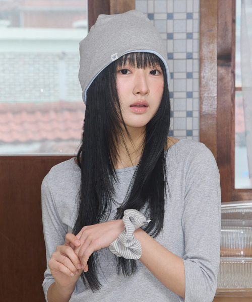 cozy stripe reversible beanie sky blue