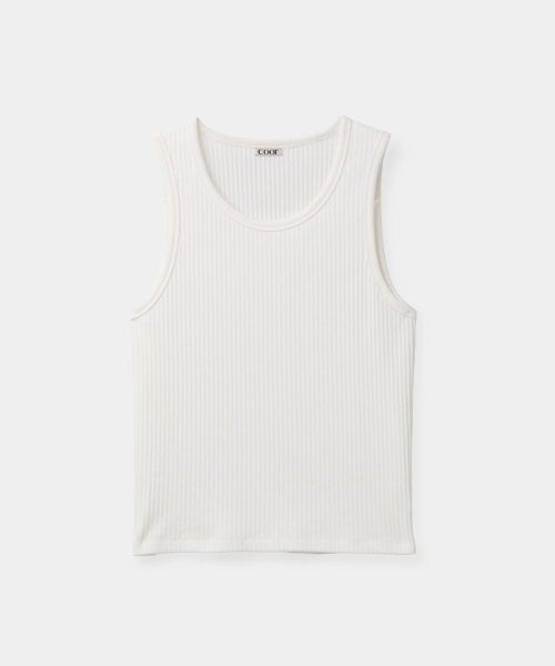 Майка в рубчик с глубоким вырезом (White)
