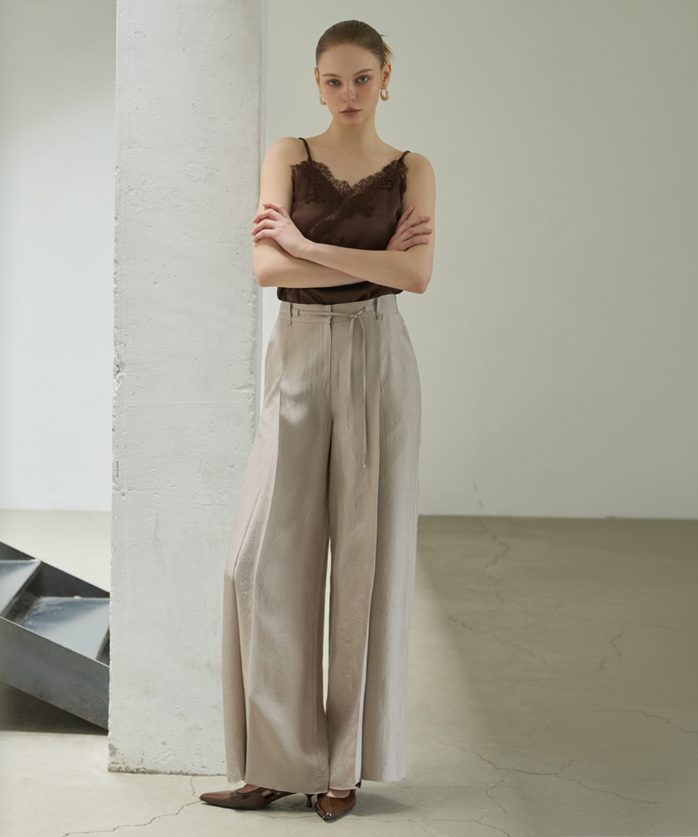26SS Ацетатные флюид-брюки Taupe Beige