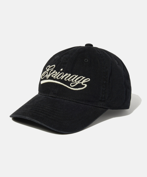 Script Logo Vintage Cap Black