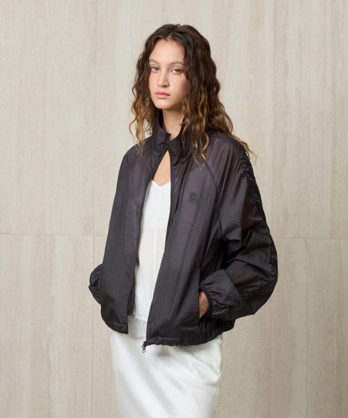 SHEER WINDBREAKER JACKET BLACK