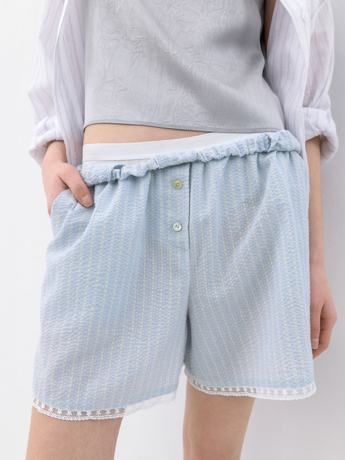 AN MULTI STRIPE SEERSUKER SHORT PANTS (PT-5782)
