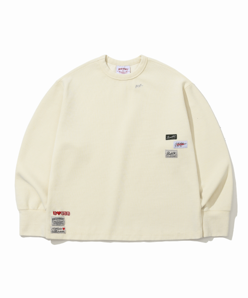 Лонгслив с патчем-логотипом washed - Soft Ivory