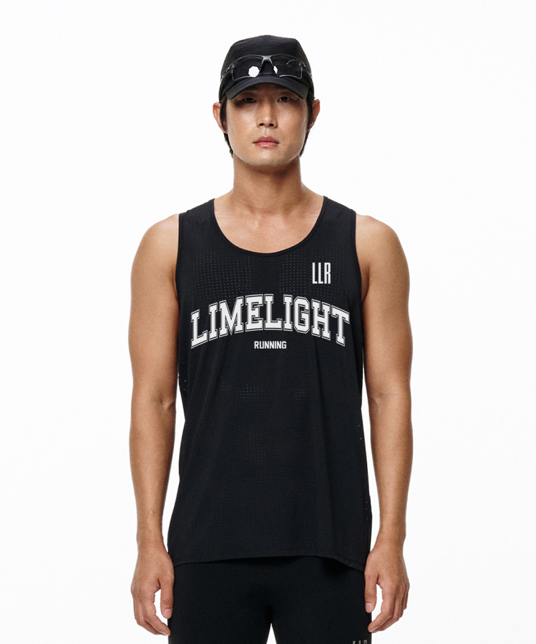 LLR ARCH LOGO RUNNING SLEEVELESS PUNCHED (BLACK/WHITE)