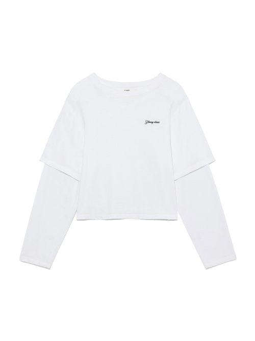 G DOUBLE SLEEVE LETTER TEE (WHITE)