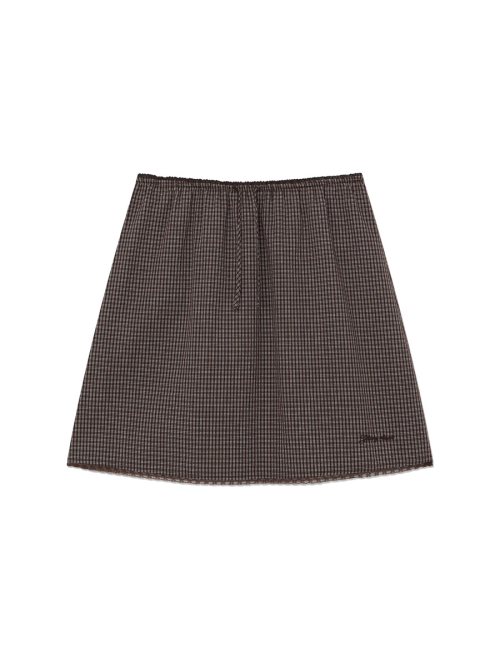 G CLASSIC LACE-UP MIDI SKIRT (BROWN)