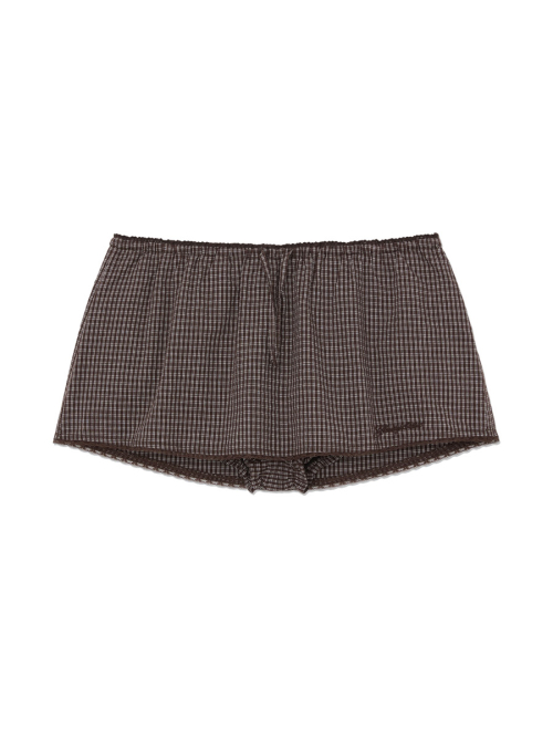 G CLASSIC LACE-UP MINI SKIRT (BROWN)