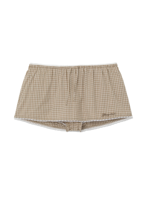 G CLASSIC LACE-UP MINI SKIRT (BEIGE)