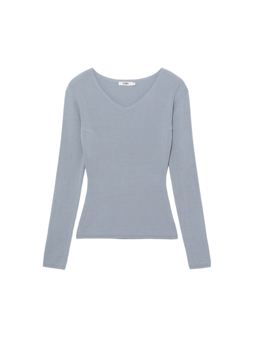 G CLASSIC RIB V-NECK KNIT (BLUE)