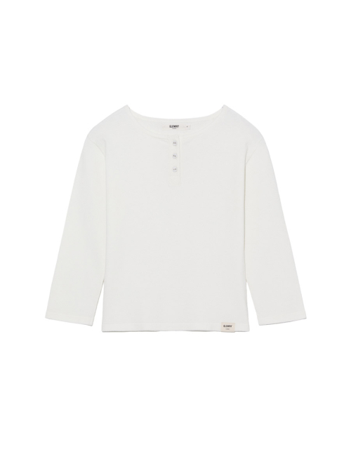 3/4 BUTTON FLY KNIT TEE (WHITE)