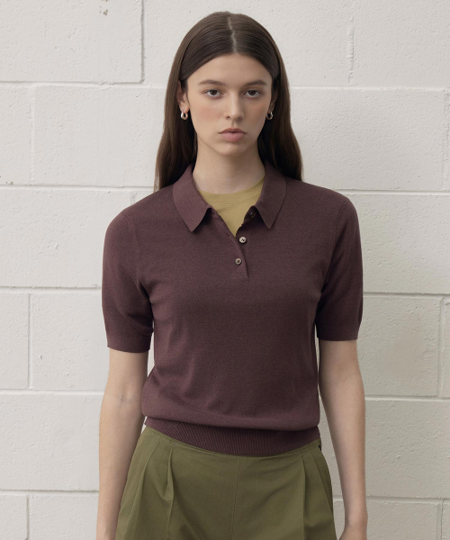 Шелковое поло Reiss, Carafe Brown