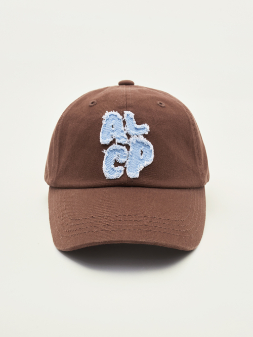[Unisex] ALCP Applique Washed Ball Cap (Brown)