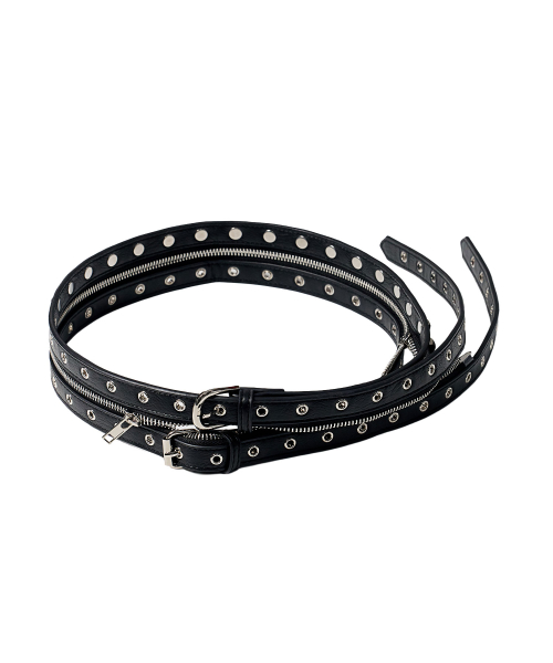 MODULAR SEPARATING ZIPPER BELT BLACK