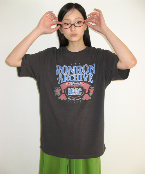 ROSE RRAC OVER FIT T SHIRT CHARCOAL
