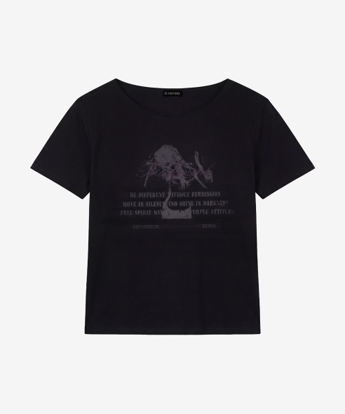 Черная футболка с открытыми плечами Muse Off-Shoulder Tee_Black