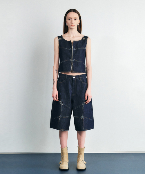 Джинсовые шорты Signature Low Cut Eyelet (Indigo)
