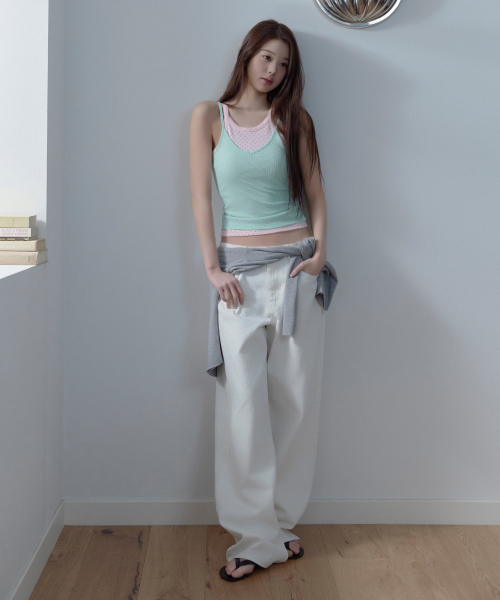 WIDE FIT DENIM PANTS WHITE
