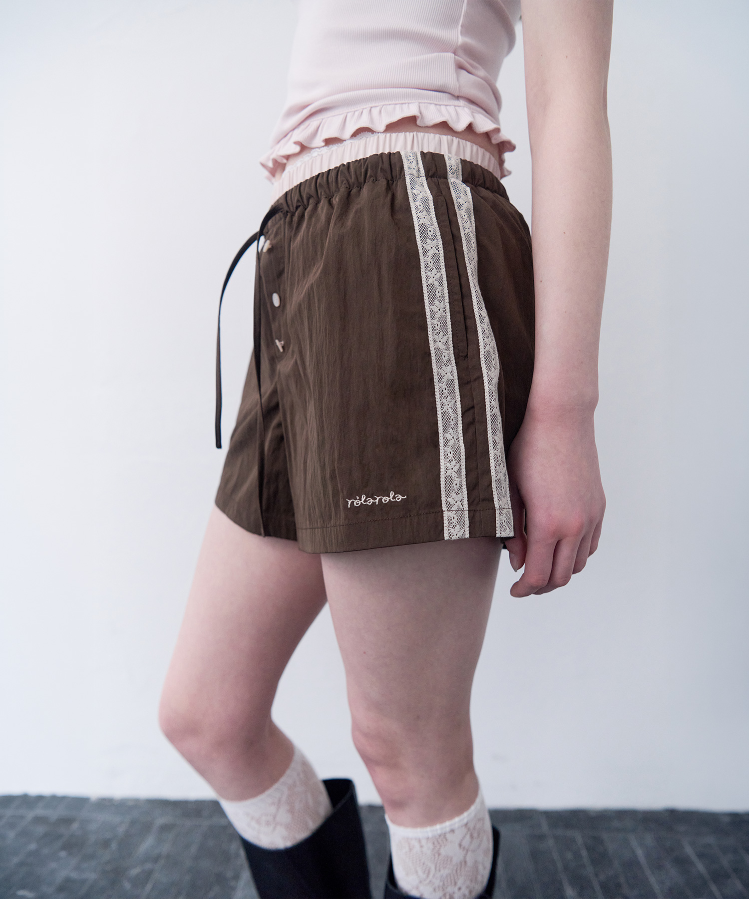 SAGGING TRACK SHORTS BROWN