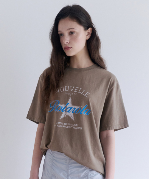 VINTAGE PRINT PIGMENT T-SHIRT KHAKI