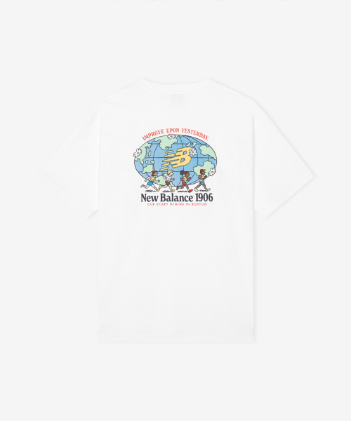 NBNEG21513 UNI NB Friends планета график футболка (WHITE)