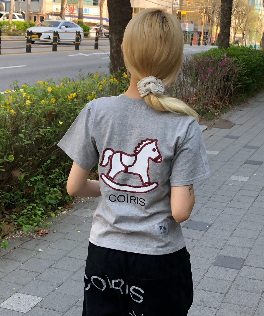 CRAYON HORSE GRAPHIC HALF T (3COLOR)